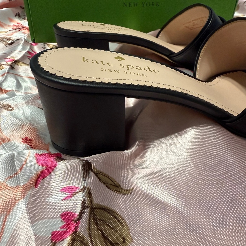 Kate Spade Black Leather Slides - Picture 3 of 8